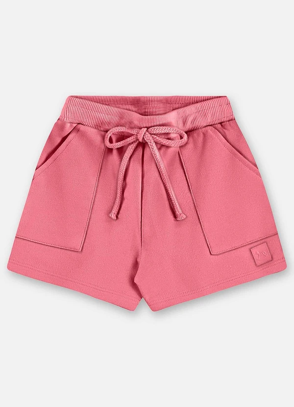 Up Baby - Shorts Moletom Infantil Finino Rosa
