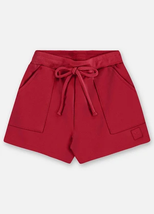 Up Baby - Shorts Moletom Infantil Vermelho - UP BABY