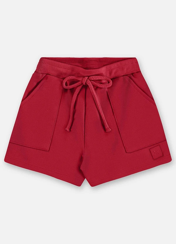 Up Baby - Shorts Moletom Infantil Vermelho