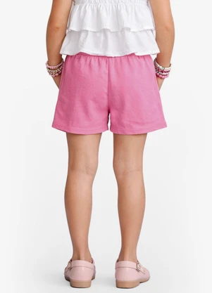 Rovitex - Shorts Moletom Sarjado Feminino Infantil Rosa - ROVITEX