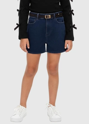 Carinhoso - Shorts Mom Jeans Azul Escuro - CARINHOSO