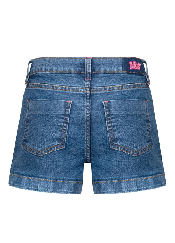 Alakazoo - Shorts Mom Jeans com Cintura Ajustável Azul 6