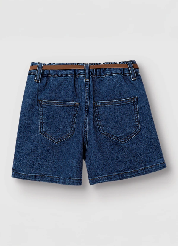Carinhoso - Shorts Mom Jeans Menina Azul Escuro 4