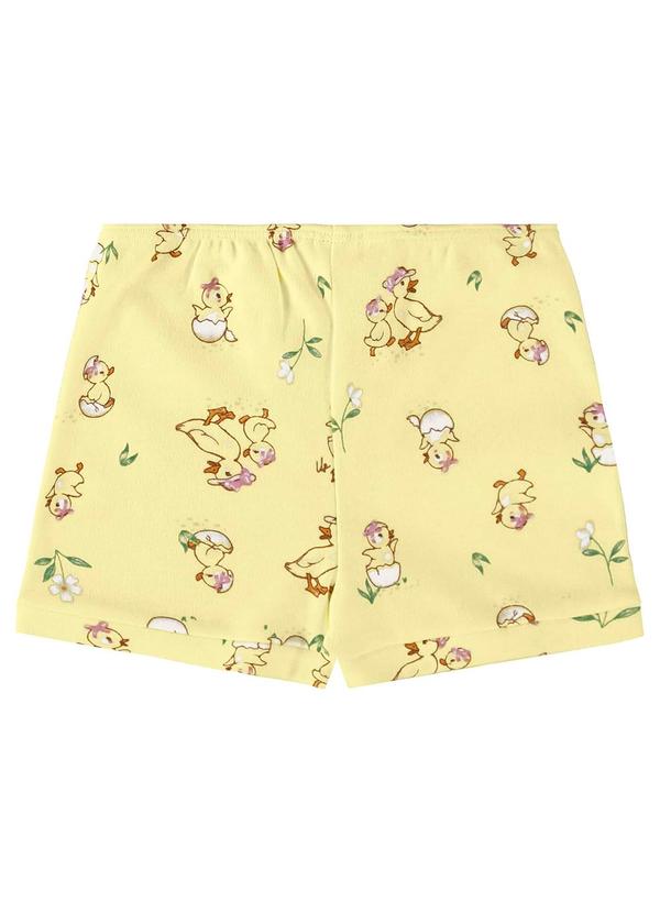 Up Baby - Shorts para Bebê Menina em Suedine Bege 2