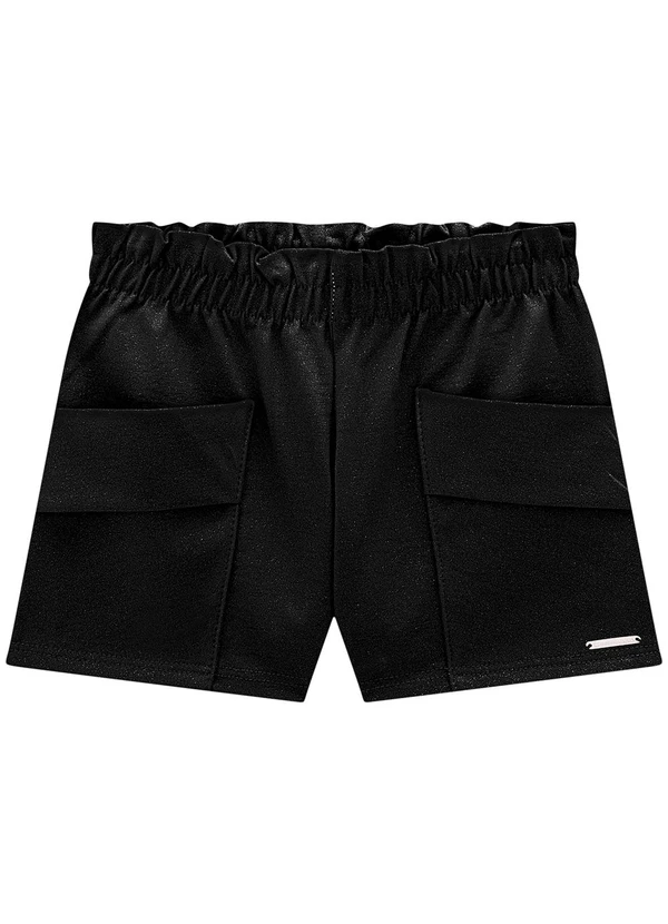 Carinhoso - Shorts Preto Clochard com Glitter Menina 2