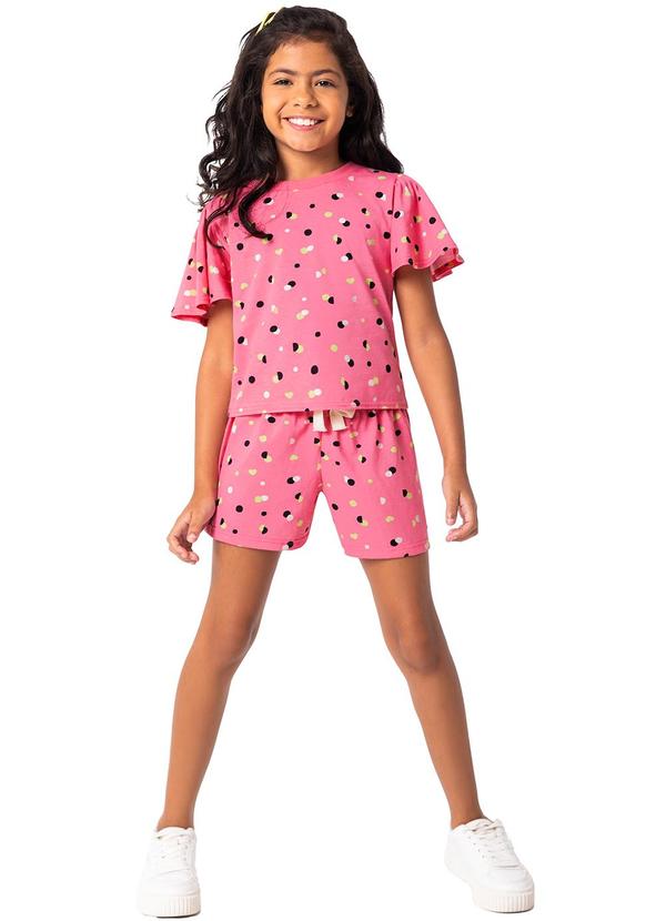 Malwee Kids - Shorts Rosa Clochard Poá em Malha 2