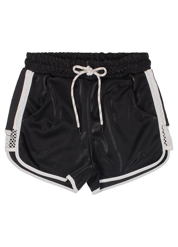 Authoria - Shorts Runner Feminino com Brilho Preto 3