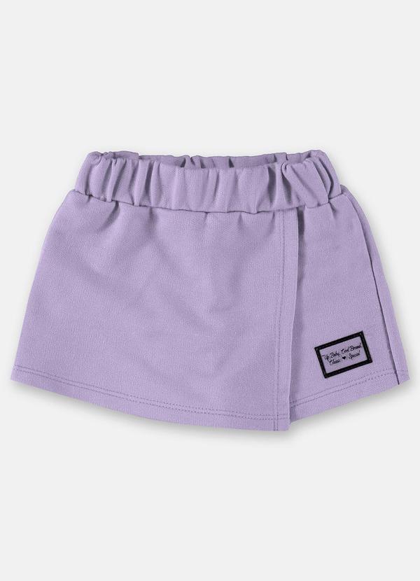 Up Baby - Shorts Saia Básico Infantil Moletom Roxo