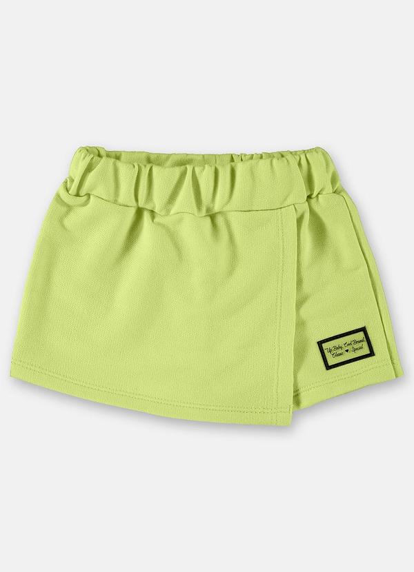 Up Baby - Shorts Saia Básico Infantil Moletom Verde