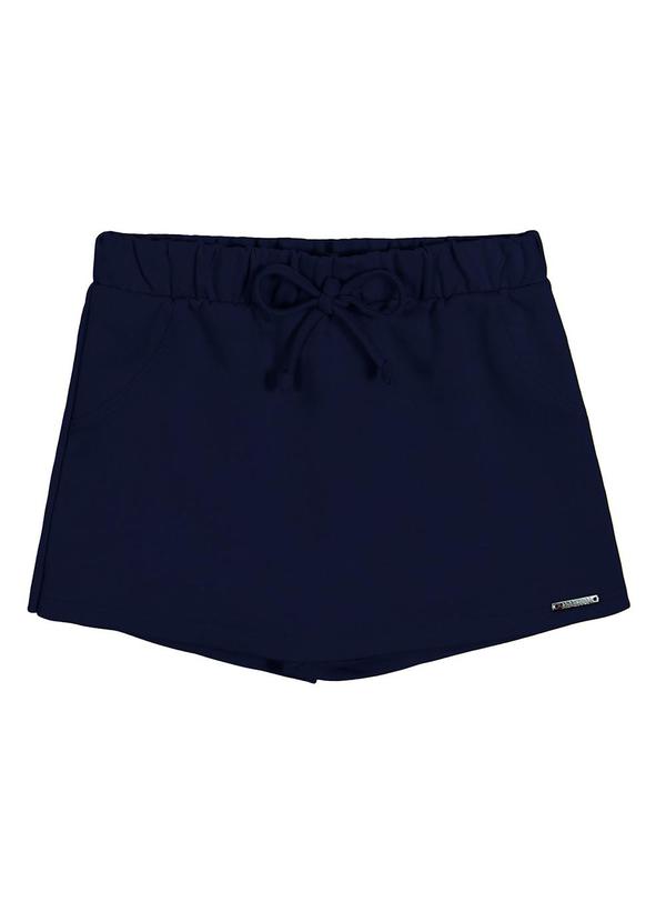 Alakazoo - Shorts Saia Cadarço Frontal Moletom Azul