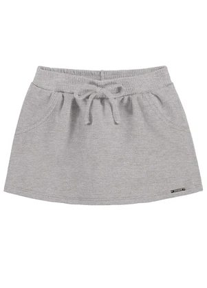 Alakazoo - Shorts Saia Cadarço Frontal Moletom Cinza - ALAKAZOO