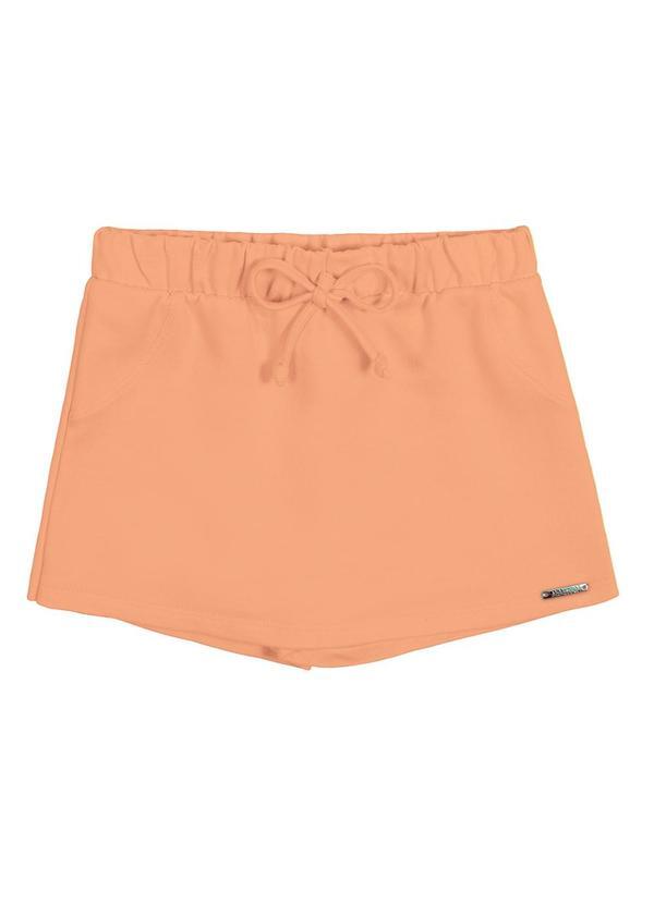 Alakazoo - Shorts Saia Cadarço Frontal Moletom Laranja