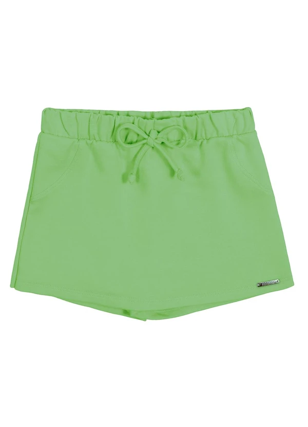 Alakazoo - Shorts Saia Cadarço Frontal Moletom Verde