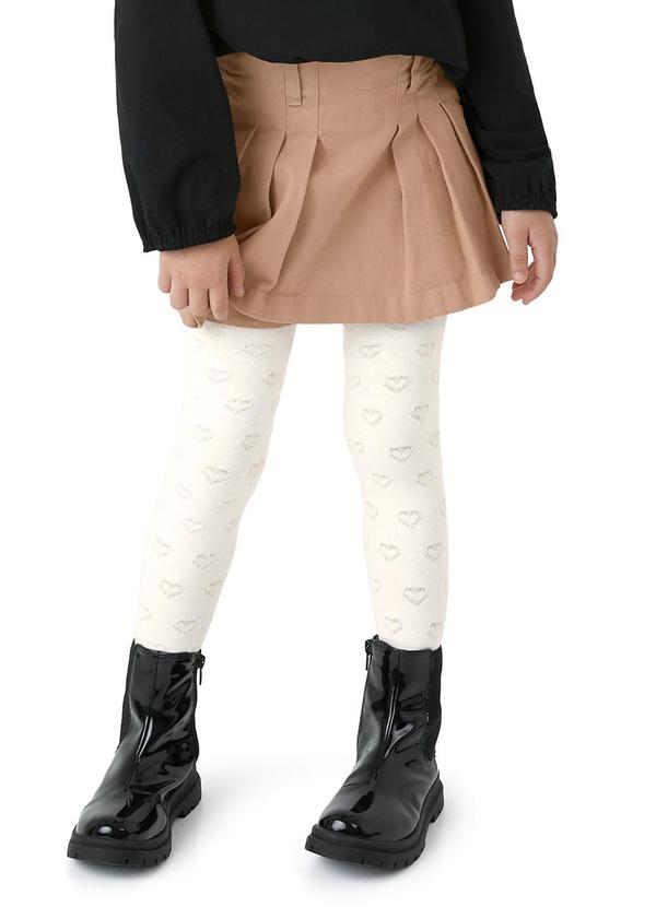 Carinhoso - Shorts Saia com Pregas Menina Bege 2