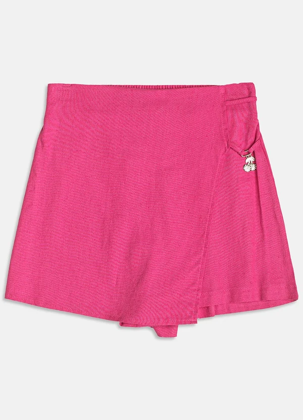I Am - Shorts Saia de Linho com Pingente Rosa 5