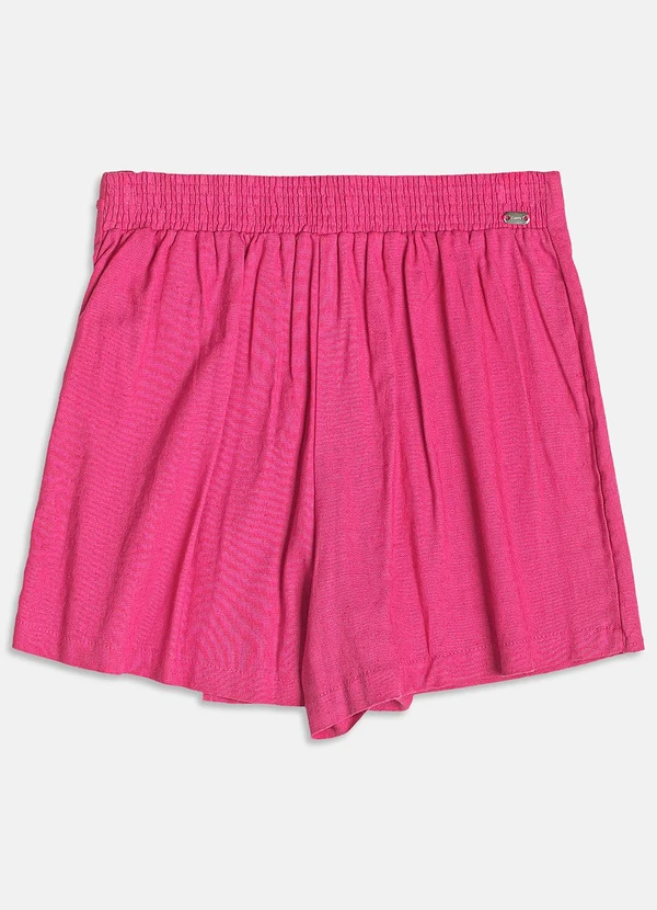 I Am - Shorts Saia de Linho com Pingente Rosa 6