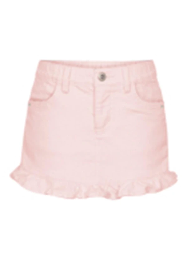 Alakazoo - Shorts Saia de Sarja Infantil com Babado Rosa 1