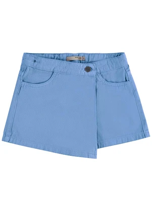 Malwee Kids - Shorts Saia Evasê em Sarja Azul - MALWEE KIDS