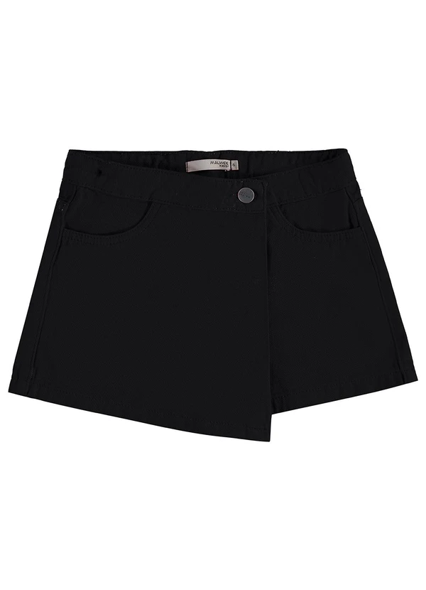 Malwee Kids - Shorts Saia Evasê em Sarja Preto 3
