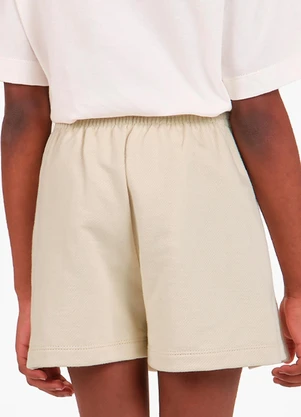 Rovitex - Shorts Saia Feminino em Moletom Sarjado Bege - ROVITEX