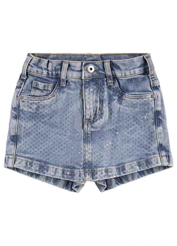 Carinhoso - Shorts Saia Jeans Azul 3