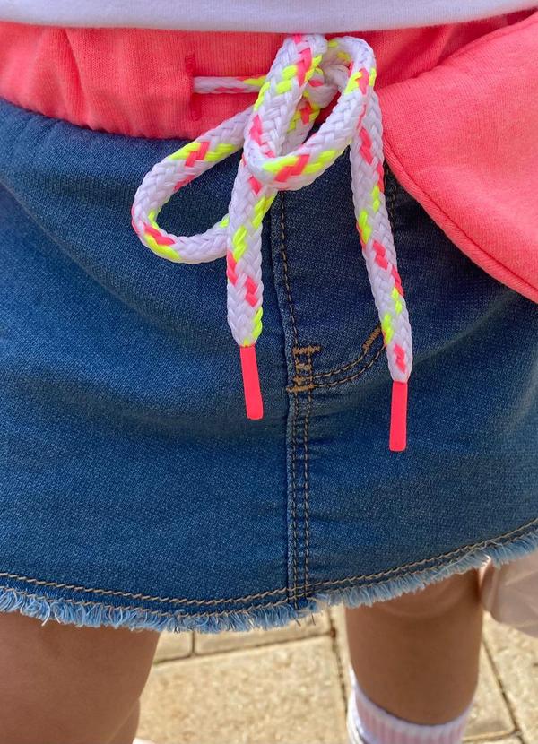 Sun Place - Shorts Saia Jeans Bebê Menina Jogger Azul 5