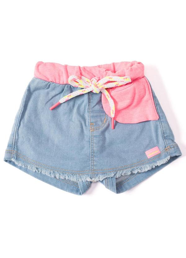 Sun Place - Shorts Saia Jeans Bebê Menina Jogger Azul 6