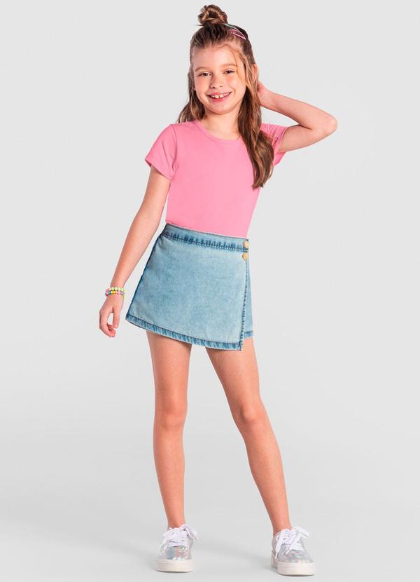 Brandili - Shorts Saia Jeans Infantil Menina Azul 2