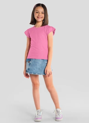 Brandili - Shorts Saia Jeans Infantil Menina Azul - BRANDILI
