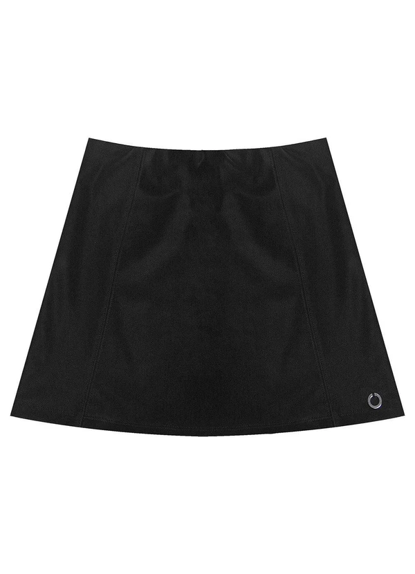 Minty - Shorts Saia Juvenil em Material Sintético Preto 6