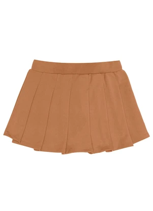 Minty - Shorts Saia Juvenil em Ponto Roma Marrom - MINTY