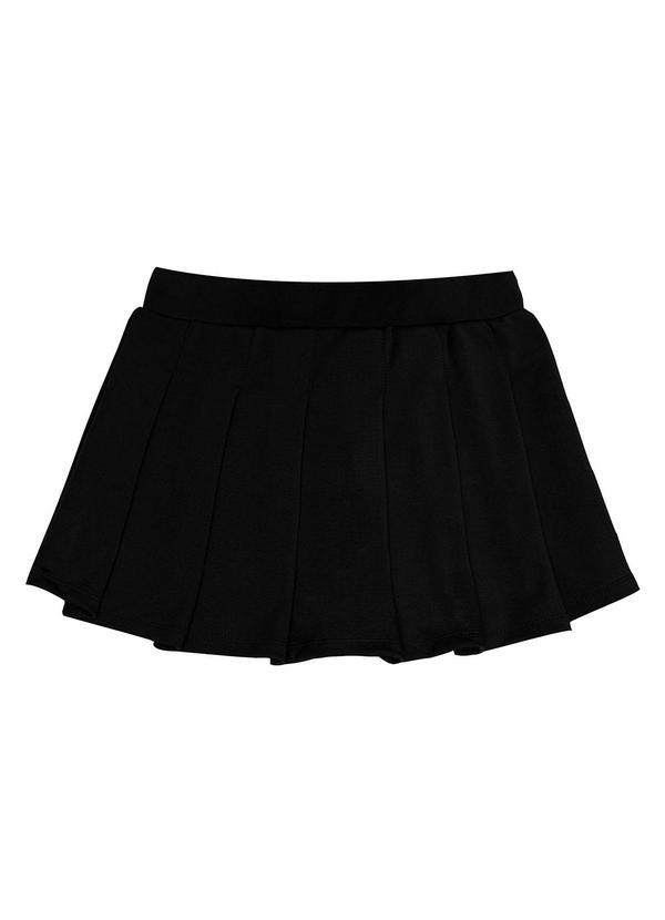 Minty - Shorts Saia Juvenil em Ponto Roma Preto