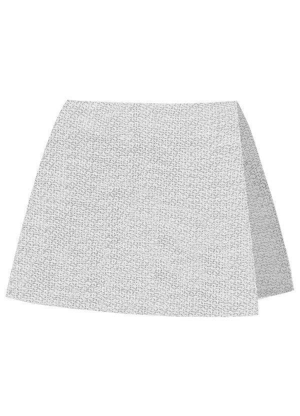 Minty - Shorts Saia Juvenil em Tweed Branco