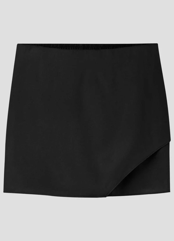 Based. - Shorts Saia Juvenil em Viscose Twill Preto