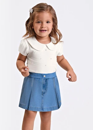 Trick Nick - Shorts Saia Verão Menina com Plaquinha Azul - TRICK NICK