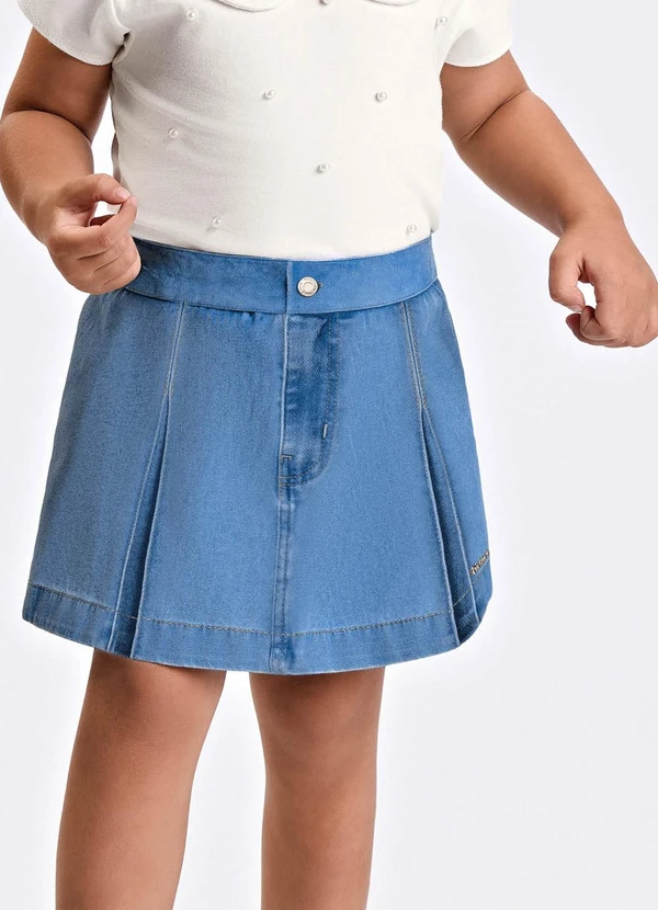 Trick Nick - Shorts Saia Verão Menina com Plaquinha Azul