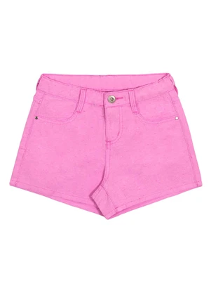 Alakazoo - Shorts Sarja Infantil com Cintura Ajustável Rosa - ALAKAZOO