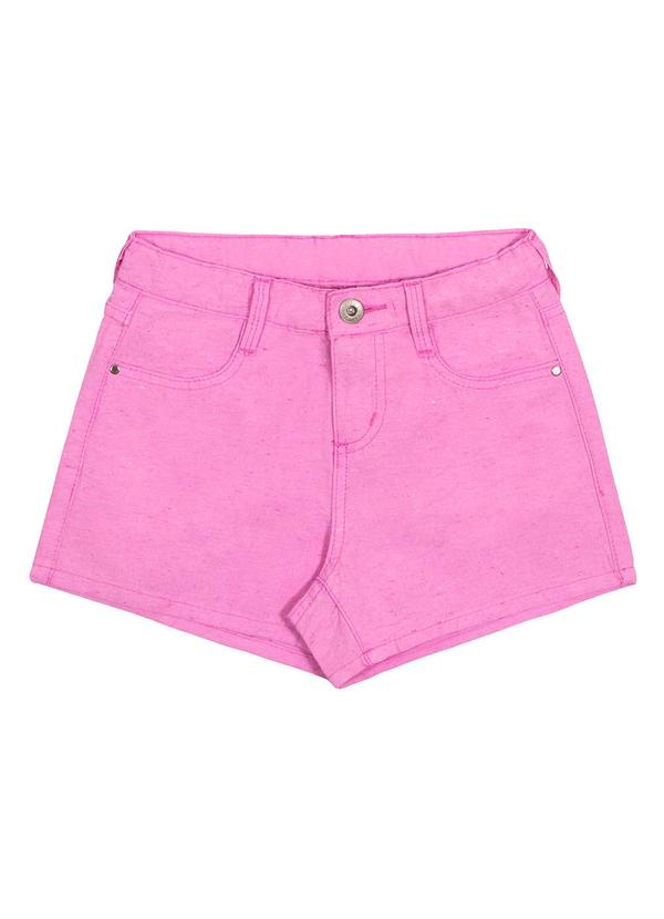 Alakazoo - Shorts Sarja Infantil com Cintura Ajustável Rosa