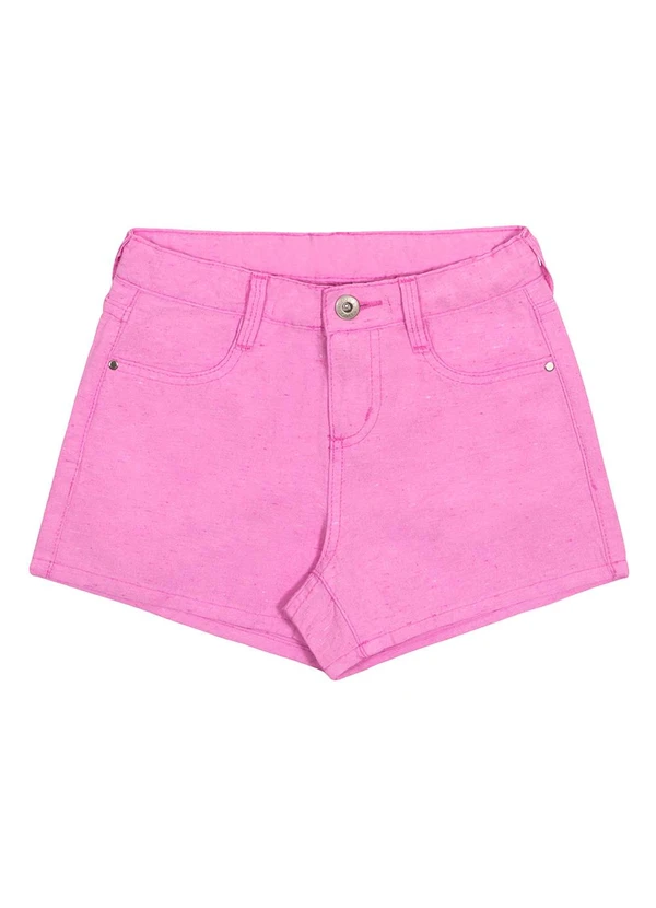 Alakazoo - Shorts Sarja Infantil com Cintura Ajustável Rosa