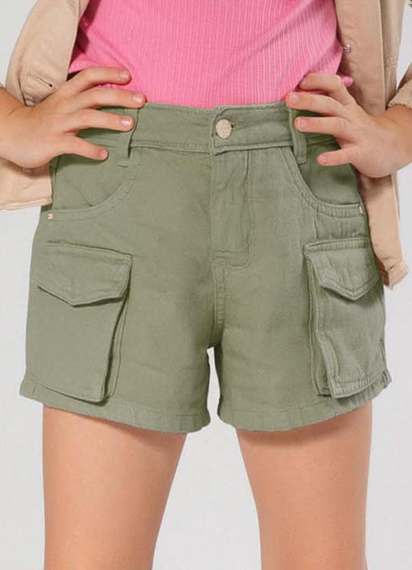 Sun Place - Shorts Sarja Infantil Menina Confort Verde