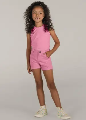 Brandili - Shorts Sarja Menina Rosa - BRANDILI