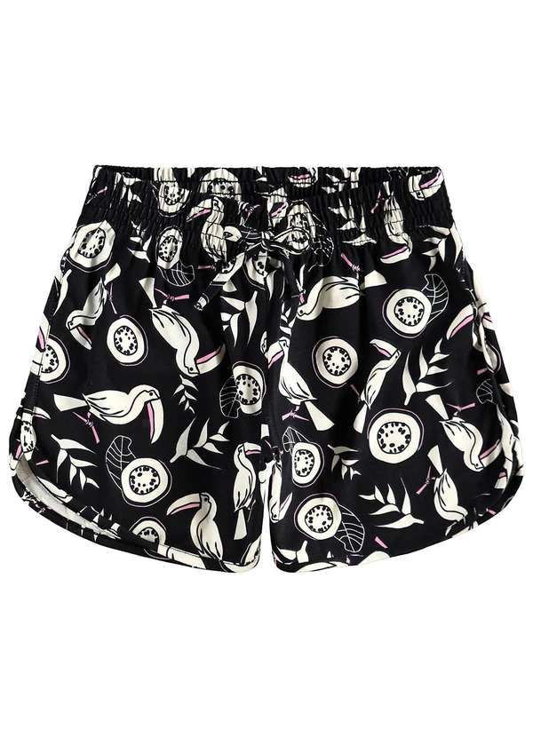 Malwee Kids - Shorts Tucanos em Malha Preto