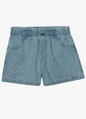 Trick Nick - Shorts Verão Menina Curto Jeans Azul - TRICK NICK