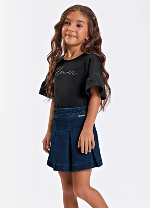 Trick Nick - Shorts Verão Menina Curto Jeans Azul - TRICK NICK