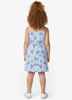 Rovitex - Vestido Estampado de Alcinha Biju Kids Azul - ROVITEX