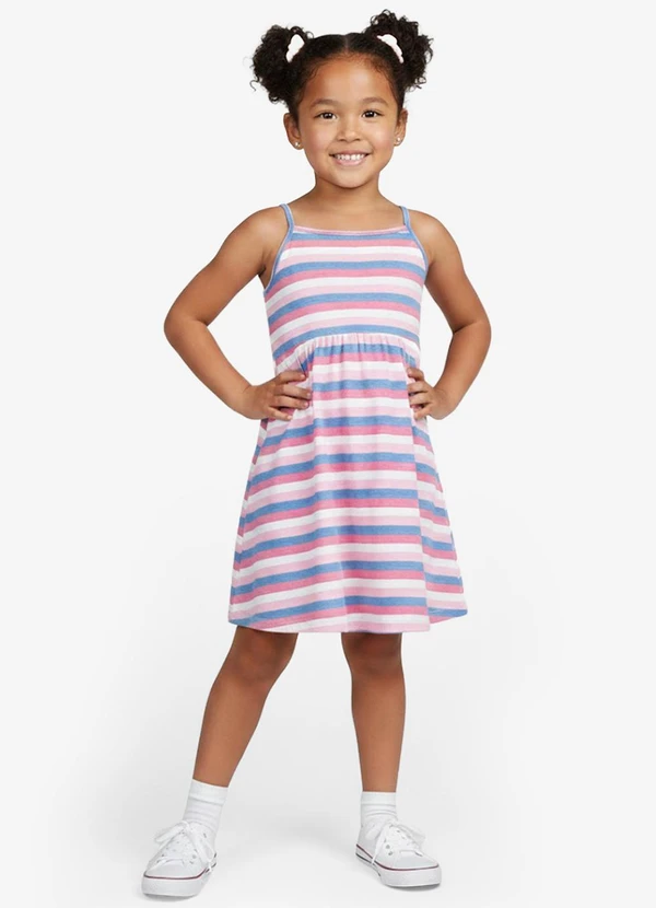 Rovitex - Vestido Estampado de Alcinha Biju Kids Rosa