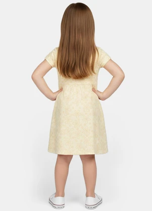 Rovitex - Vestido Manga Curta Estampado Biju Kids Amarelo - ROVITEX