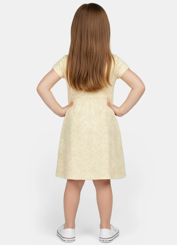 Rovitex - Vestido Manga Curta Estampado Biju Kids Amarelo 2