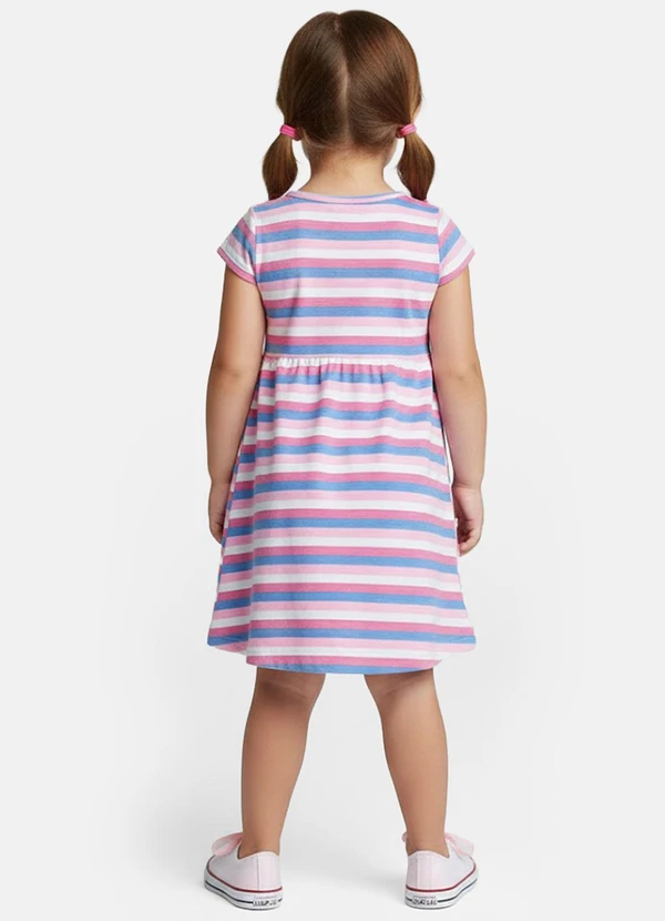 Rovitex - Vestido Manga Curta Estampado Biju Kids Rosa 2