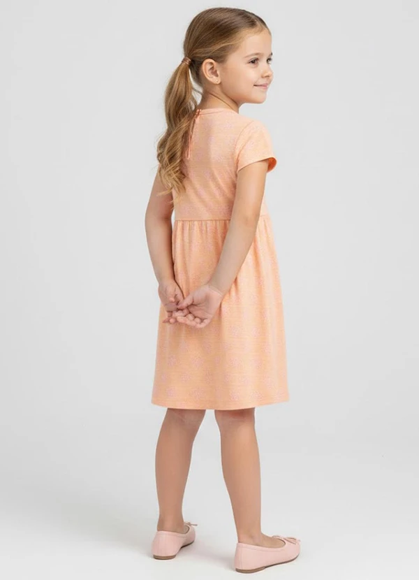 Rovitex - Vestido Manga Curta Estampado Biju Kids Rosa 2